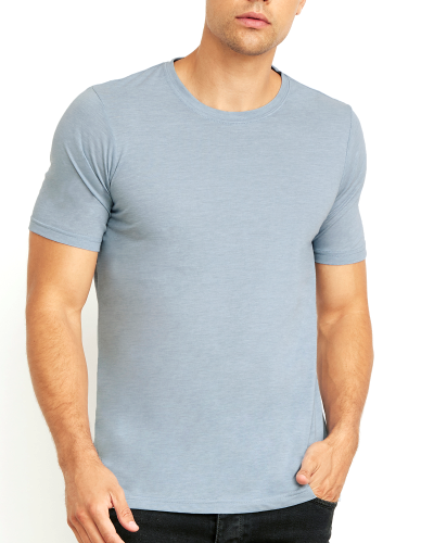 Next Level 6200 Men's Crew Neck T-Shirt – Stonewashed Denim, 65% Polyester/35% Cotton, Size Small - View #4